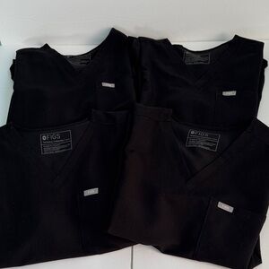 Figs Catarina Black Scrub Tops 4 tops